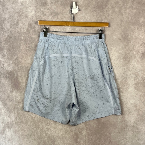 Lululemon Men's Surge Shorts Mens S 6" Light Blue Marble Print Athletic Run Gym - Picture 1 of 4